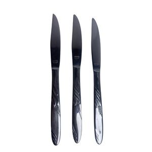 Eventide Japan Stainless Steel Steak Knives Set of 3 Wheat Pattern Serrated Edge